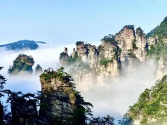 张家界黄石寨云海宛如仙境 如梦如幻仙境行【热搜】
