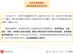 河北涿州突降暴雨 积水快没过车窗 强降水天气持续【热搜】